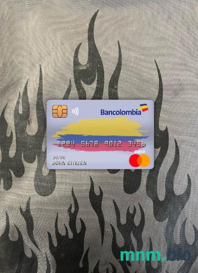 Colombia bancolombia bank master obciążyć card wygląd fotograficzny skan PSD + zdjęcie